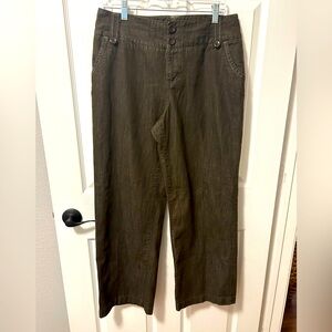 Cato Brown casual pants stitched pockets, belt loops buttons women’s size 12
